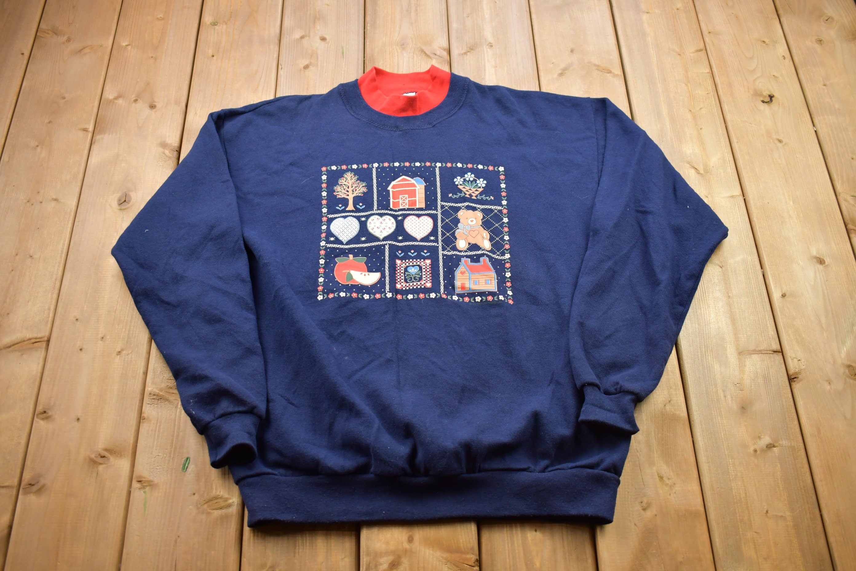 Vintage 1990s Teddy Bear Turtleneck Sweater