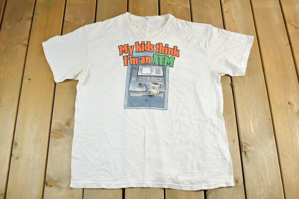 Vintage 2000s Kids Think I'n An ATM Grandparents Theme Graphic T Shirt Men's XL