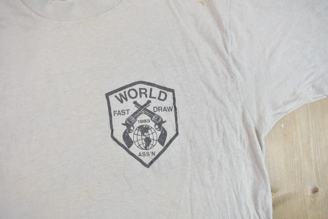 Vintage 1983 Sam's Town World Fast Draw Championship Graphic T-Shirt