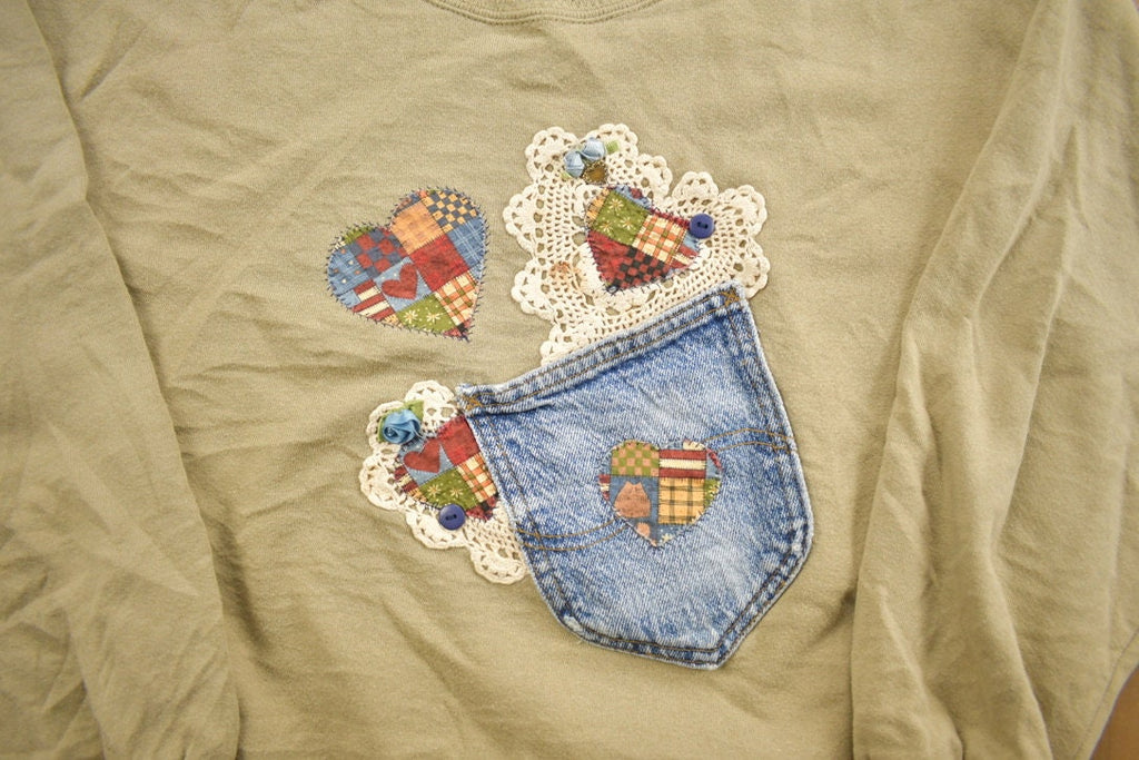 Vintage 1990s Jean Pocket Crewneck Sweatshirt