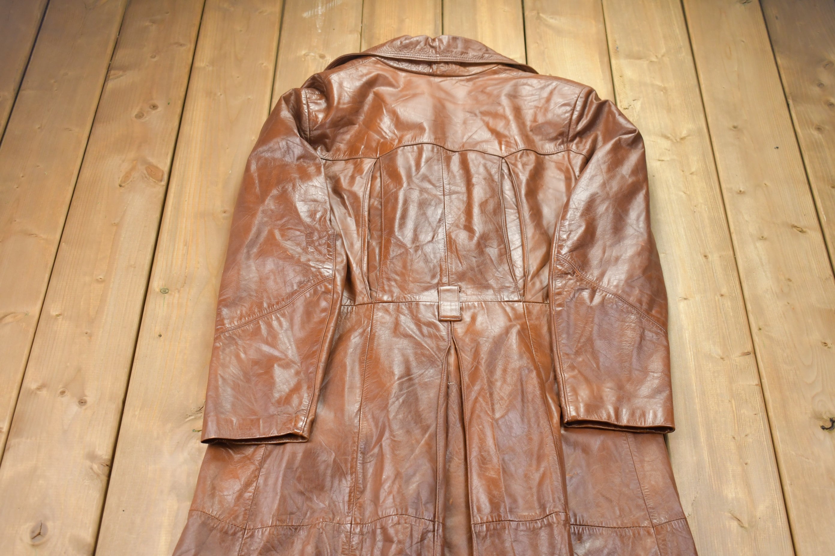 Vintage 1980s Leather Full Length Jacket