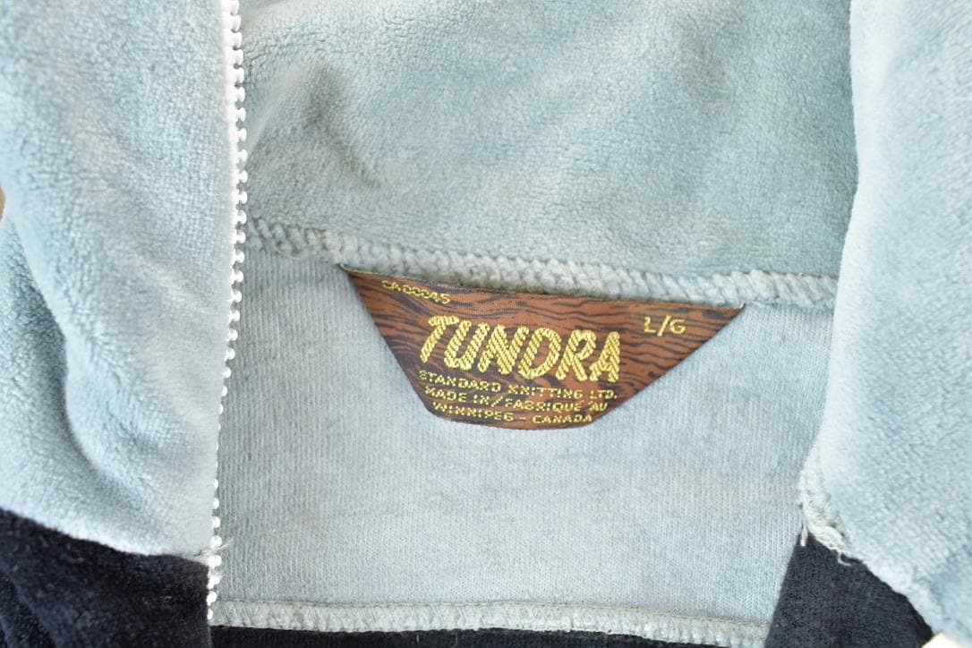 Vintage 1990s Tundra Quarter Zip Collared Velour Sweatshirt  90s Crewneck  Streetwear