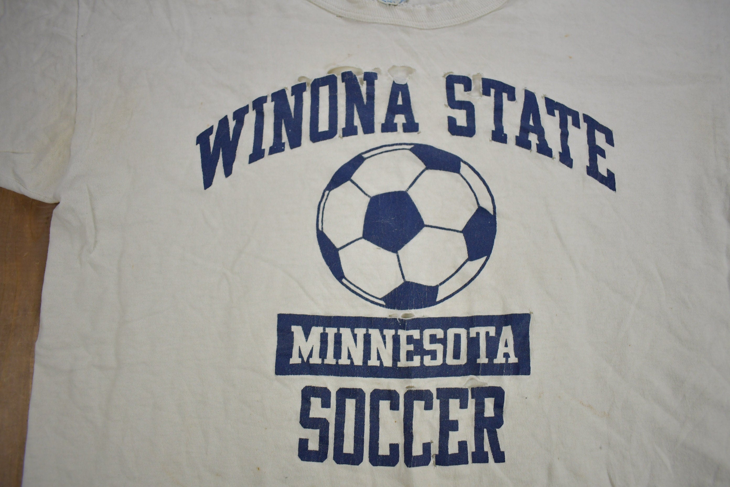 Vintage 1980s Winona State Soccer Collegiate Champion T-Shirt