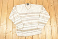 Vintage 1990s Croft And Barrow Striped Knit Crewneck Sweater Men's L