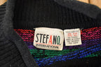 Vintage 1990s Stefano International AOP Rainbow Hearts Knit Crewneck Sweater Womens XL
