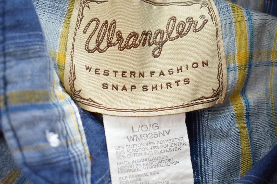 Vintage Y2k Wrangler Western Fashion Snap Shirts South Western Style Button Up Plaid Shirt
