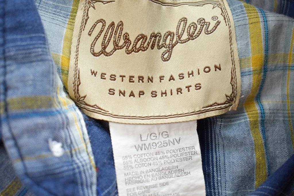 Vintage Y2k Wrangler Western Fashion Snap Shirts South Western Style Button Up Plaid Shirt