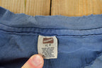 Vintage 1990s Hanes Blank Navy Single Stitch T-Shirt
