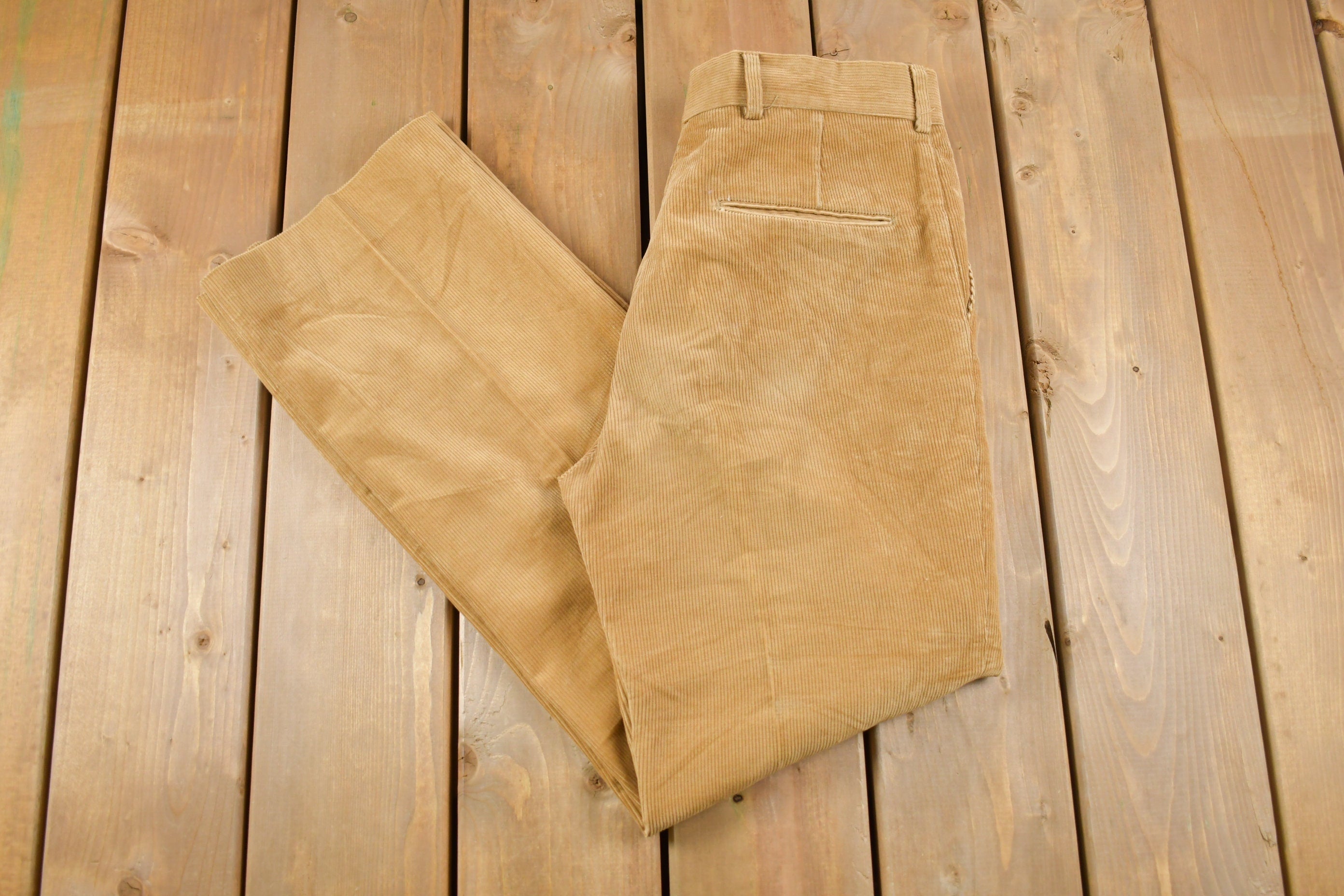 Vintage 1970s Sears Corduroy Flared Trousers Size 32 x 31