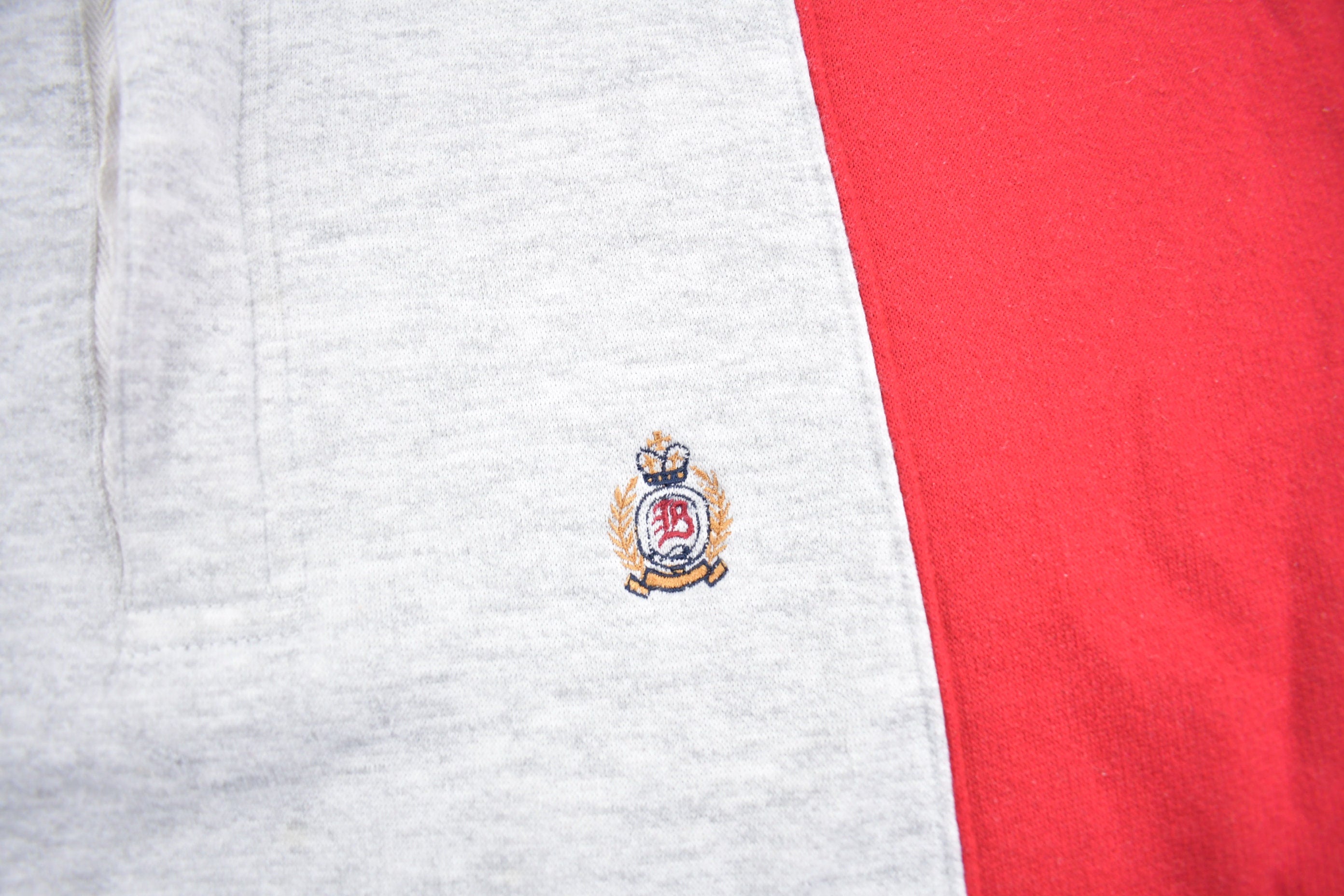 Vintage 1990s Bugle Boy Quarter Button Striped Sweatshirt
