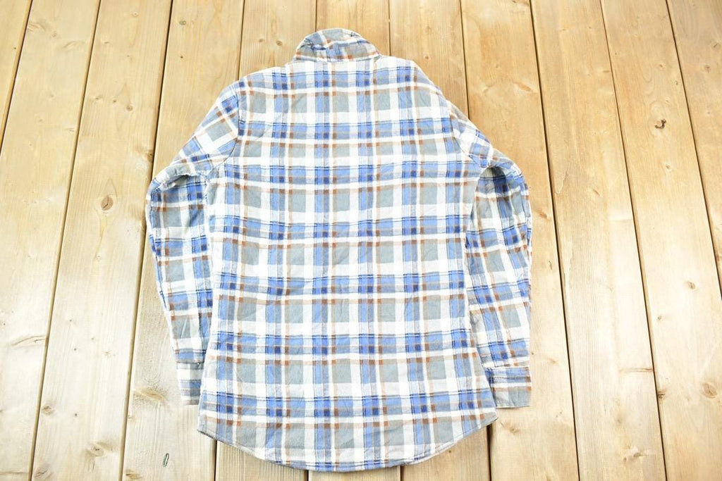 Vintage 1990s Outdoor Exchange Plaid Flannel Lined Button Up Shirt Mens S
