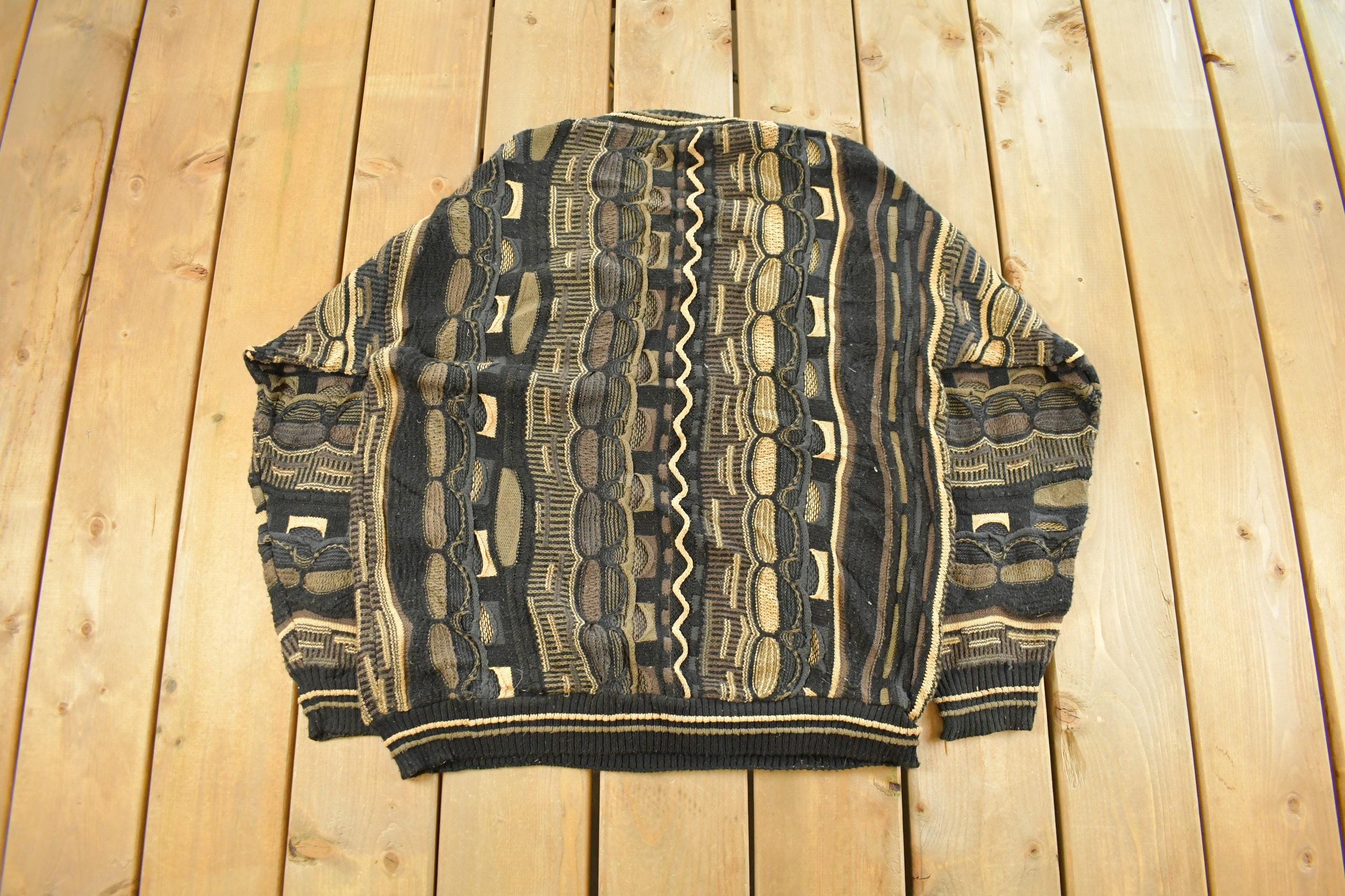 Vintage 1990s Protégé 3D Cable Knit Crewneck Sweater Men's XL