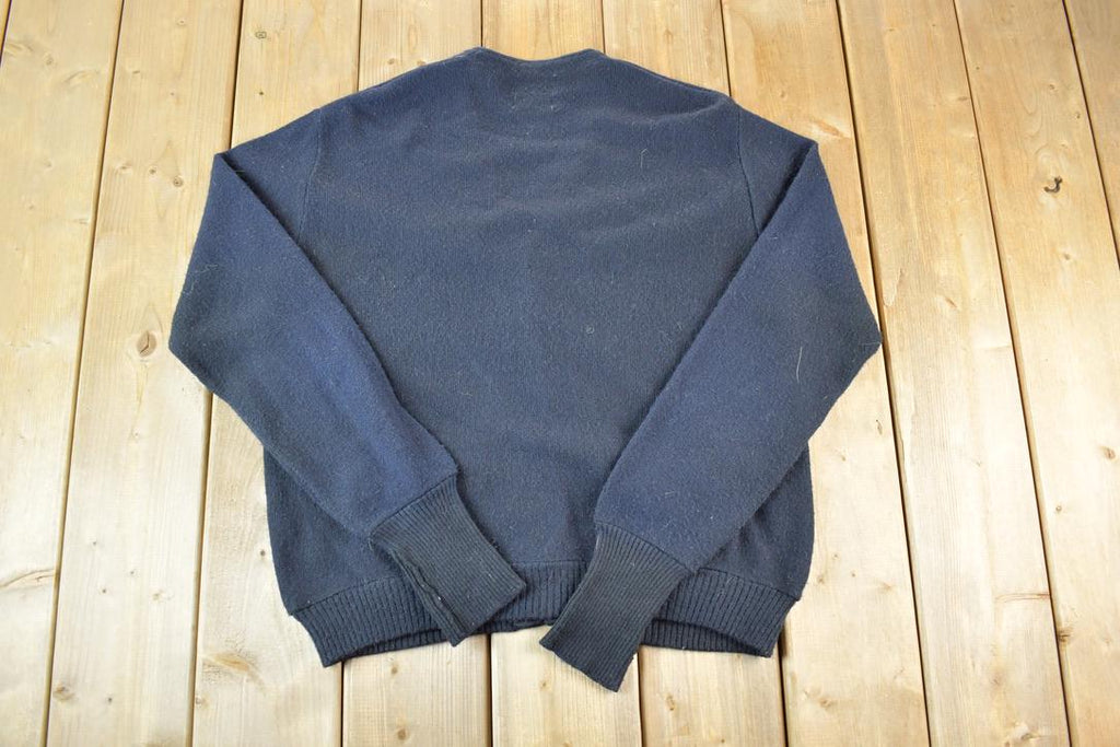 Vintage 1980s JC Penny Knit Perfect Mild Distress Cardigan Sweater Made In USA