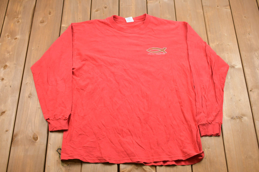 Vintage 1990s Love All Worship One Long Sleeve Shirt