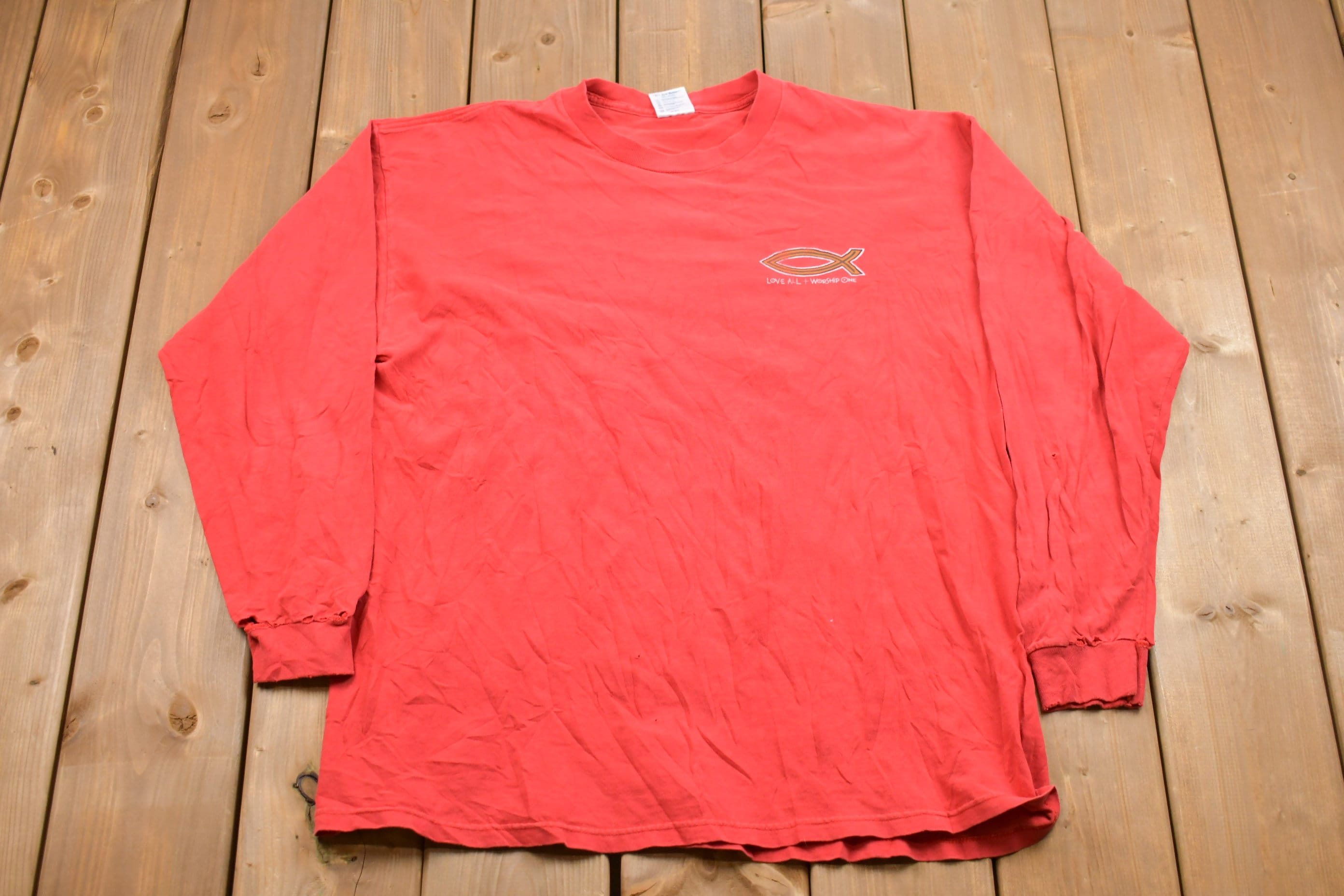 Vintage 1990s Love All Worship One Long Sleeve Shirt