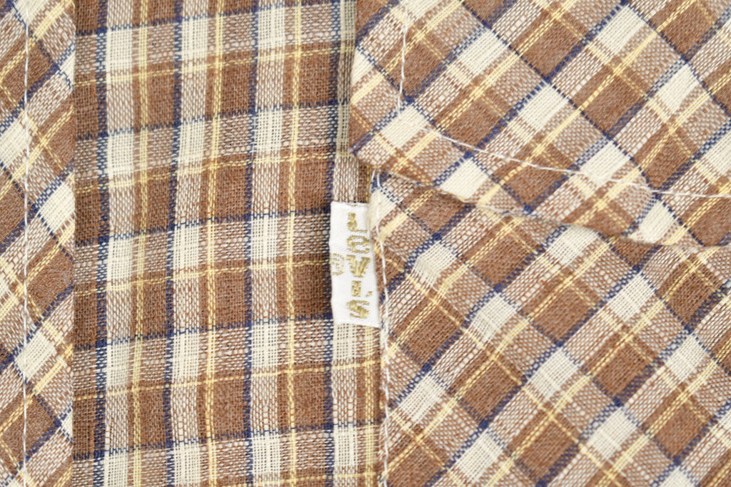 Vintage 1970s Levis Panatela Plaid Button Up Shirt