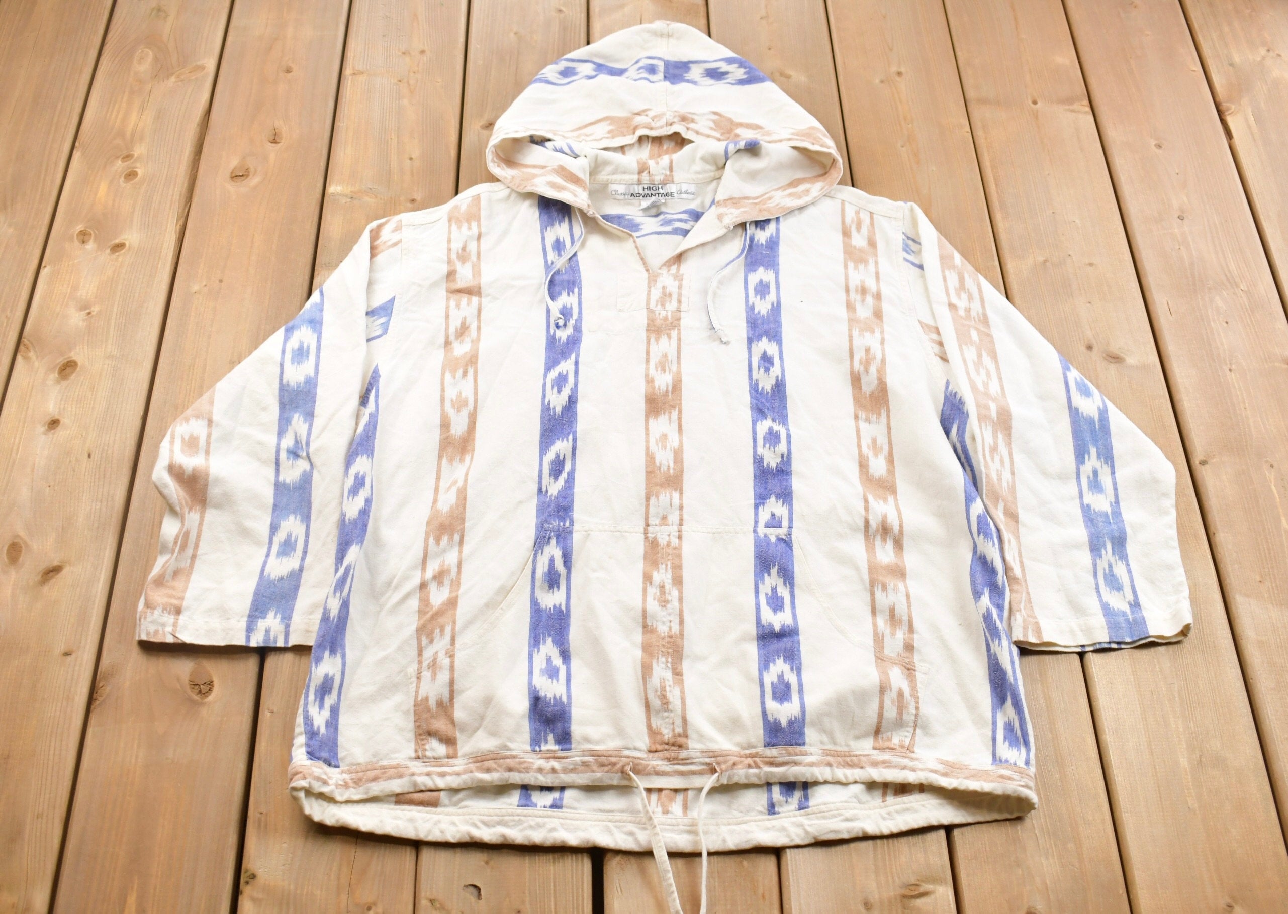 Vintage 1990s High Advantage All Over Patterned Hoodie