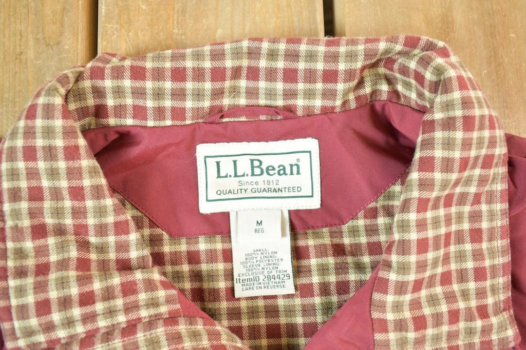 Vintage 1990s LL Bean Plaid Lined Golfing Outdoors Windbreaker Jacket