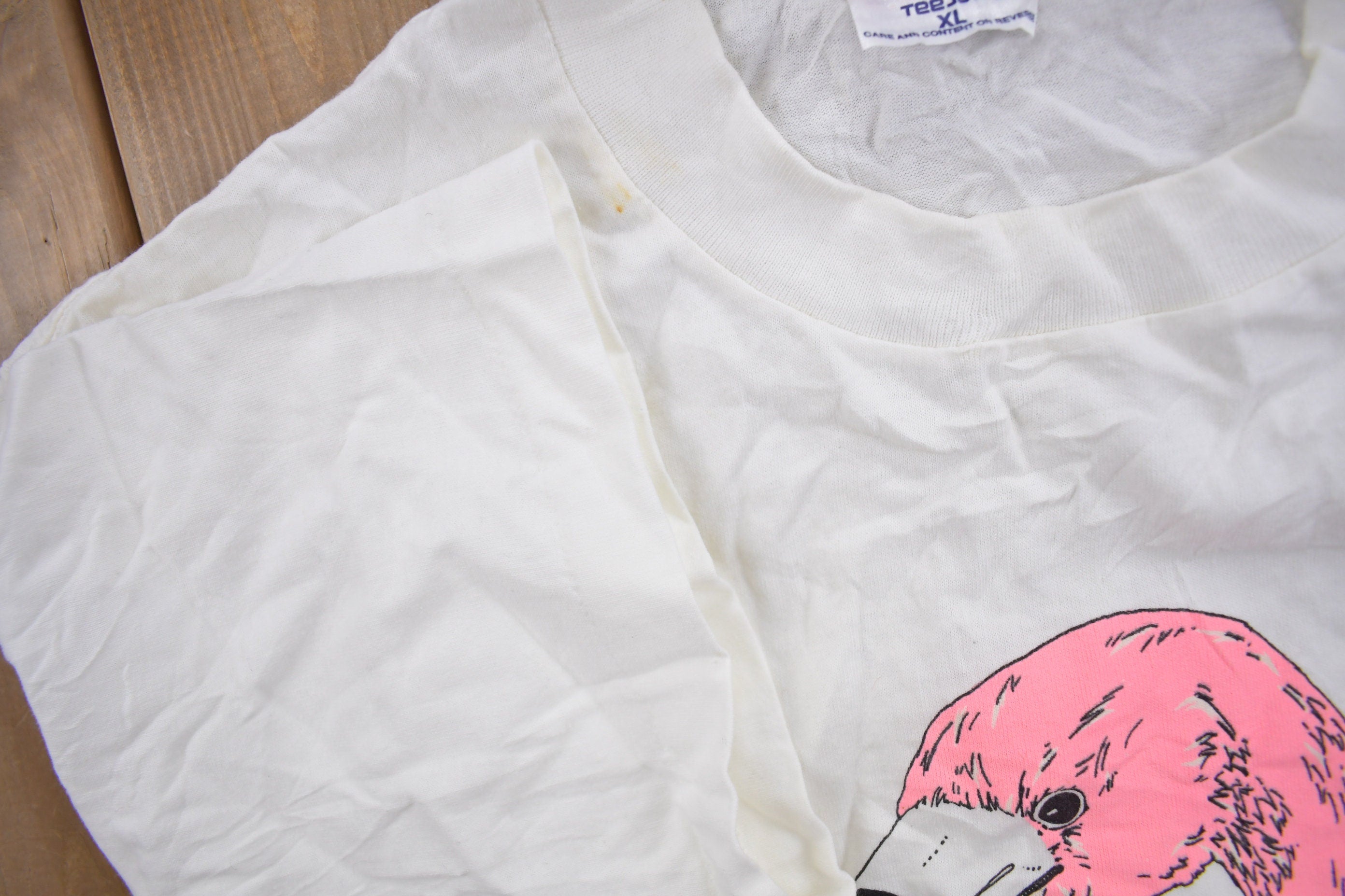 Vintage 1990 Pink Flamingo Graphic T Shirt