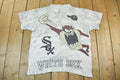 Vintage 1990s Looney Tunes Chicago White Sox MLB Cartoon Promo T-Shirt / Distressed / 90s Graphic Tee / Taz / Made In USA / Baseball