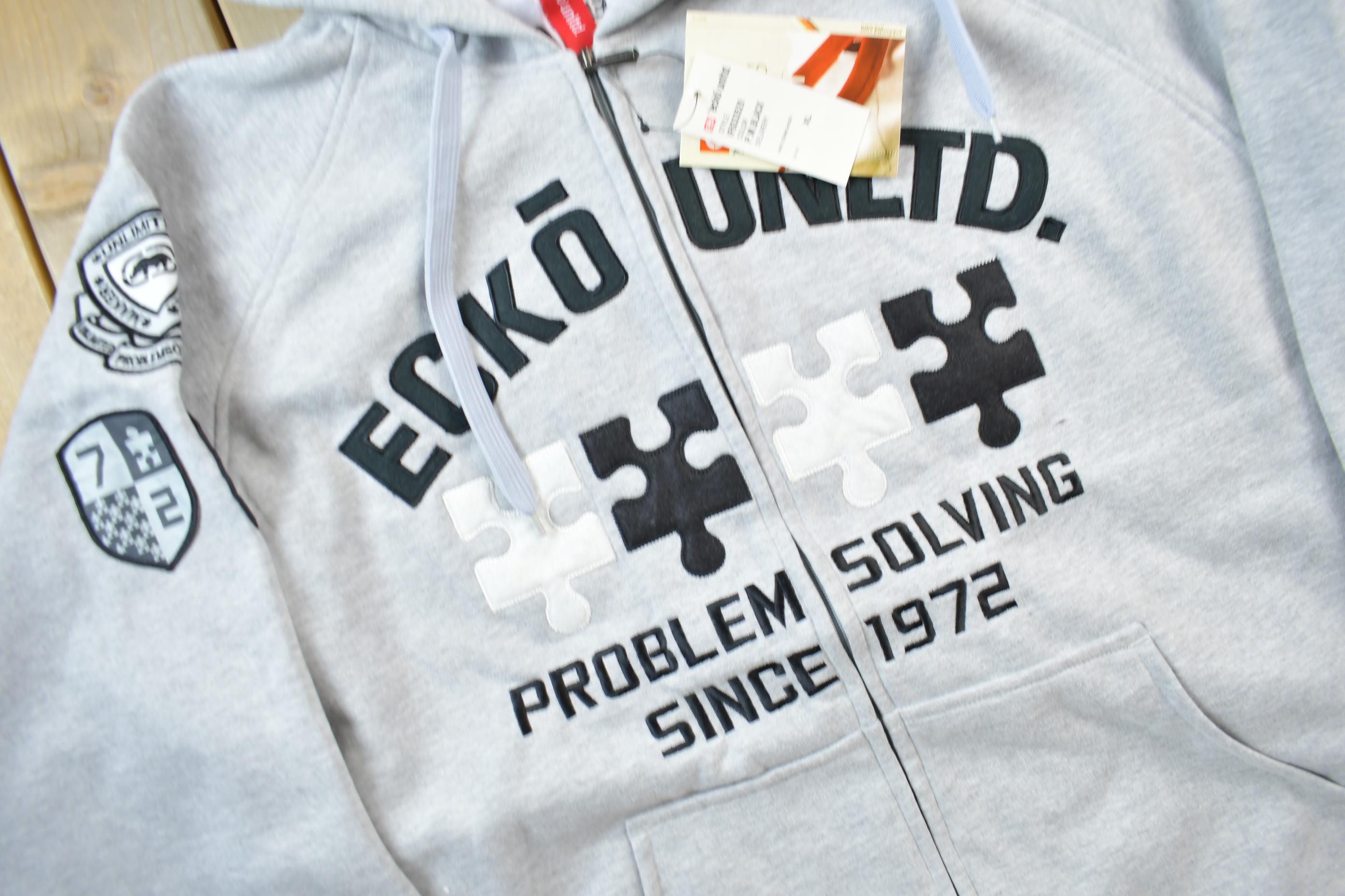 Vintage Deadstock Y2K Ecko Embroidered Zip Up Hoodie Size XL