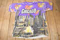 Vintage 1990s Chicago Firework Theme All Over Print Souvenir Travel T Shirt Made In USA