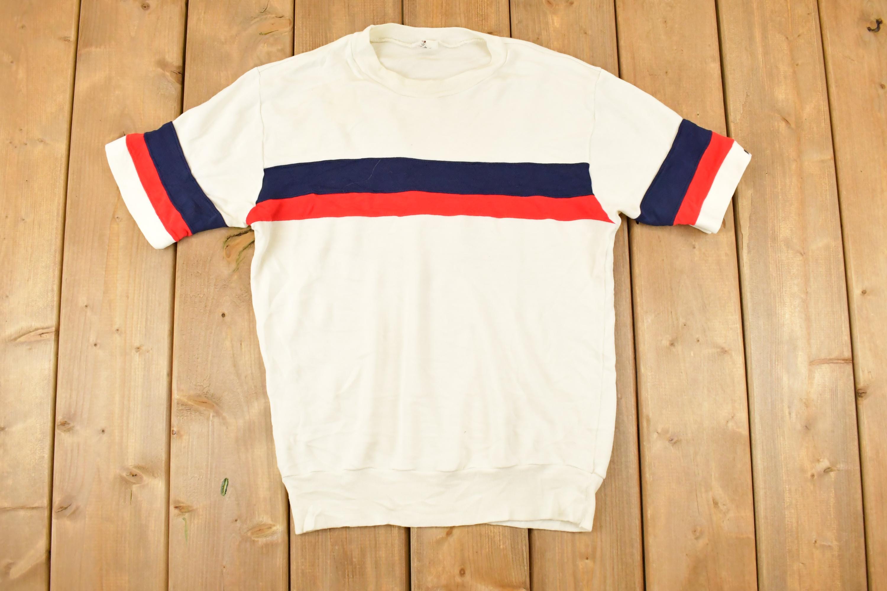 Vintage 1980s Zeppelin Striped Souvenir Travel T-Shirt Men's S