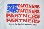 Vintage 1990s Partners Health Plans Souvenir Single Stitch American Flag Style Graphic Print T-Shirt / Vintage Streetwear / Vacation Tee