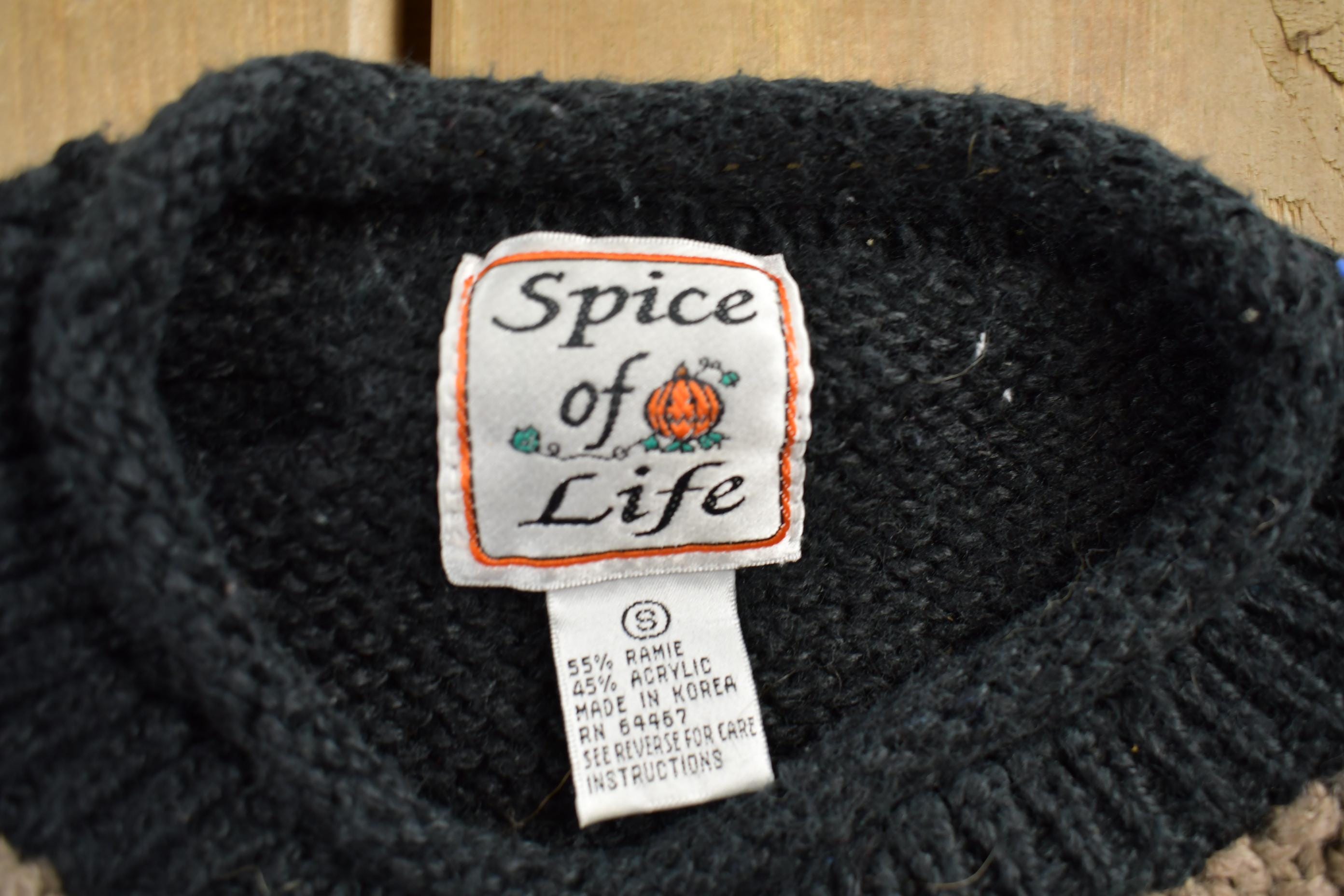 Vintage 1990s Halloween Theme Embroidered Knit Sweater