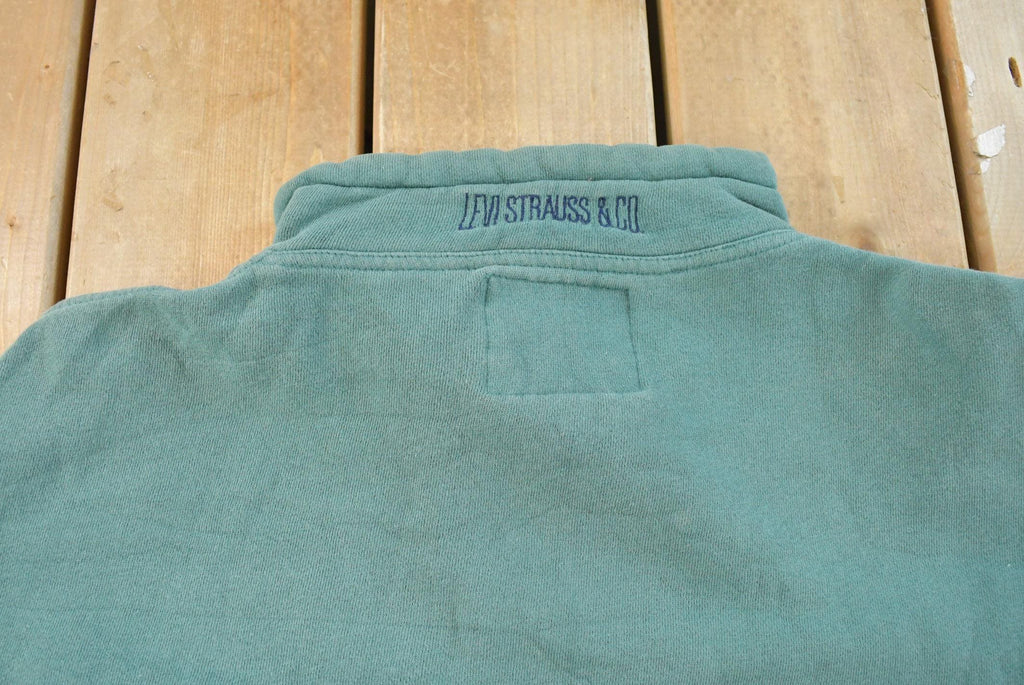Vintage 1990s Levi's Blank Quarter Zip Sweatshirt Men's M / 90s Souvenir Sweater