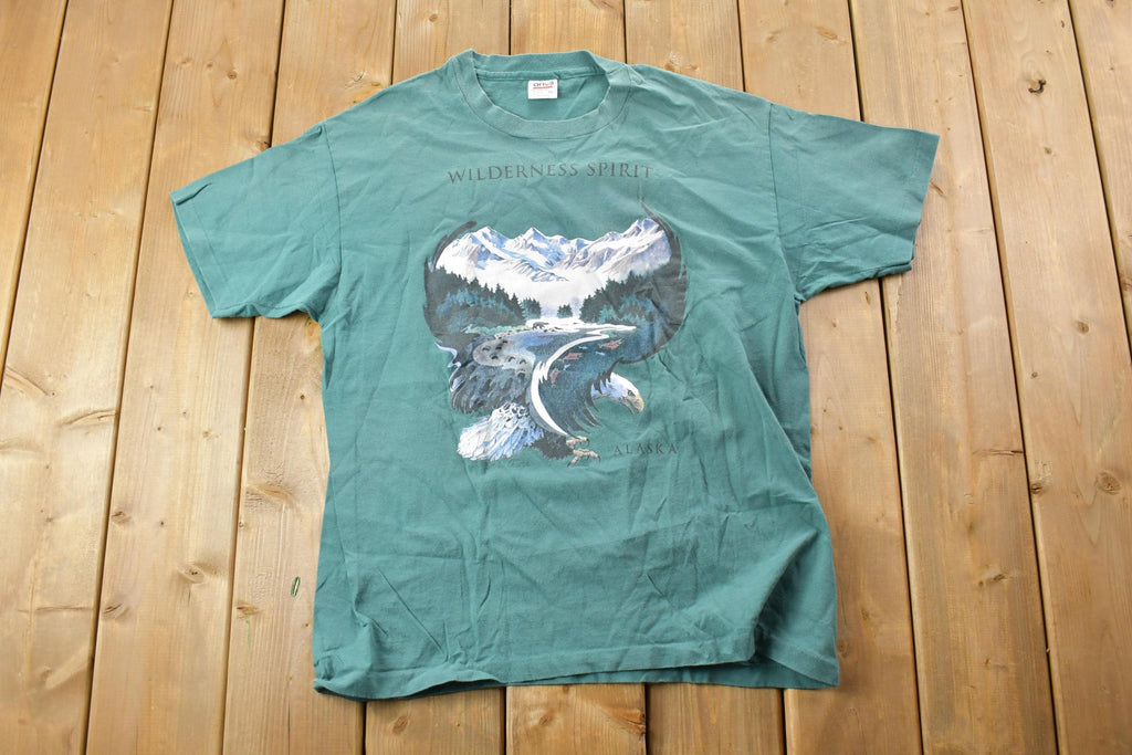 Vintage 1990s Alaska Bald Eagle Theme Graphic T-Shirt