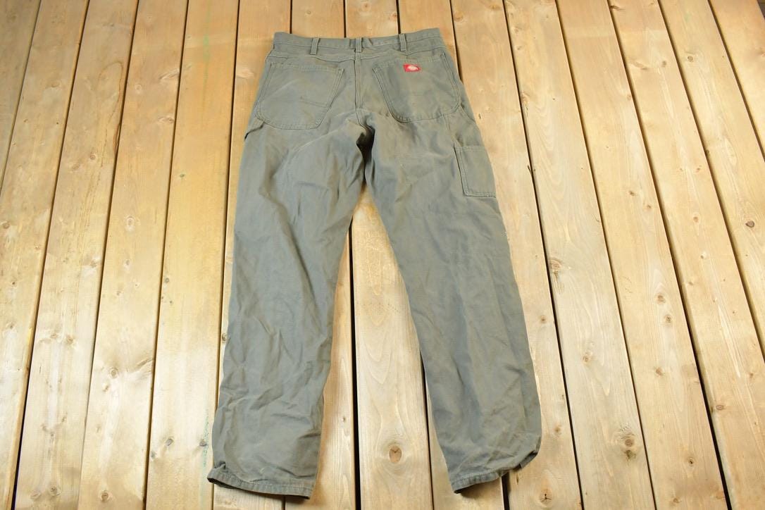 Vintage 1990s Dickies Denim Work Jeans Size 34  90s Carpenter Pants  Made In USA  Distressed Carhartt  Vintage Workwear