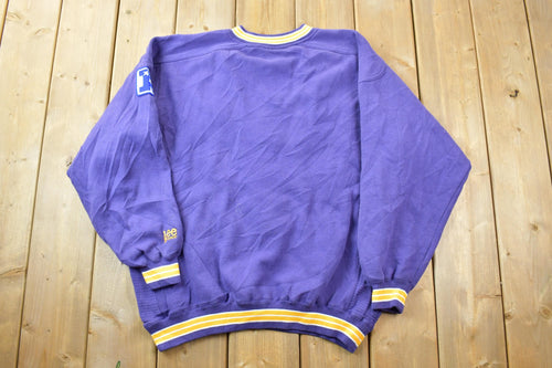 Vintage 1990s Minnesota Vikings NFL Lee Sport Heavy Cotton Crewneck Sweatshirt / Made In USA / Football / Embroidered Sportswear / Americana