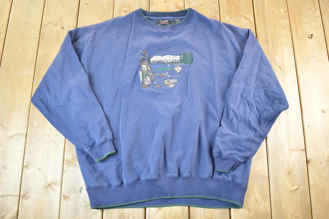 Vintage 1990s Croft And Barrow Golfing Crewneck Sweatshirt Mens L