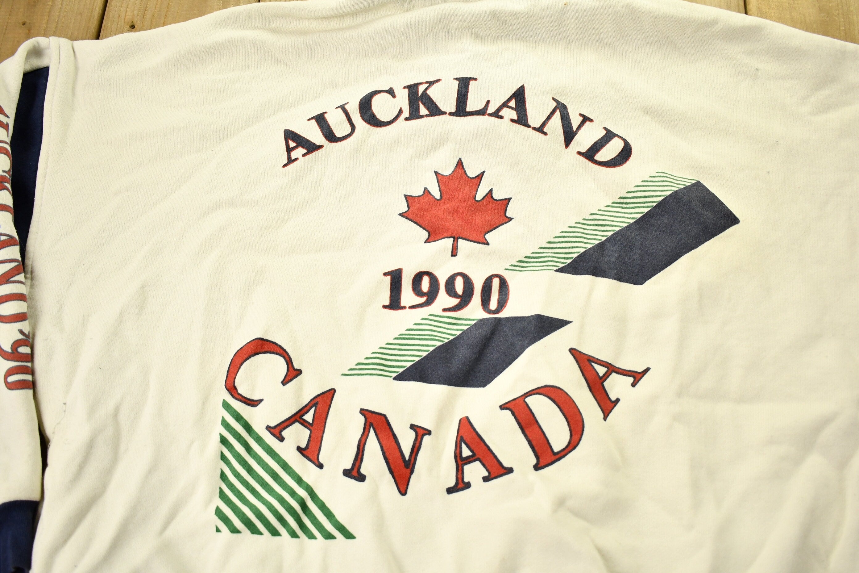 Vintage 1990 Auckland Canada Color Block Sweatshirt