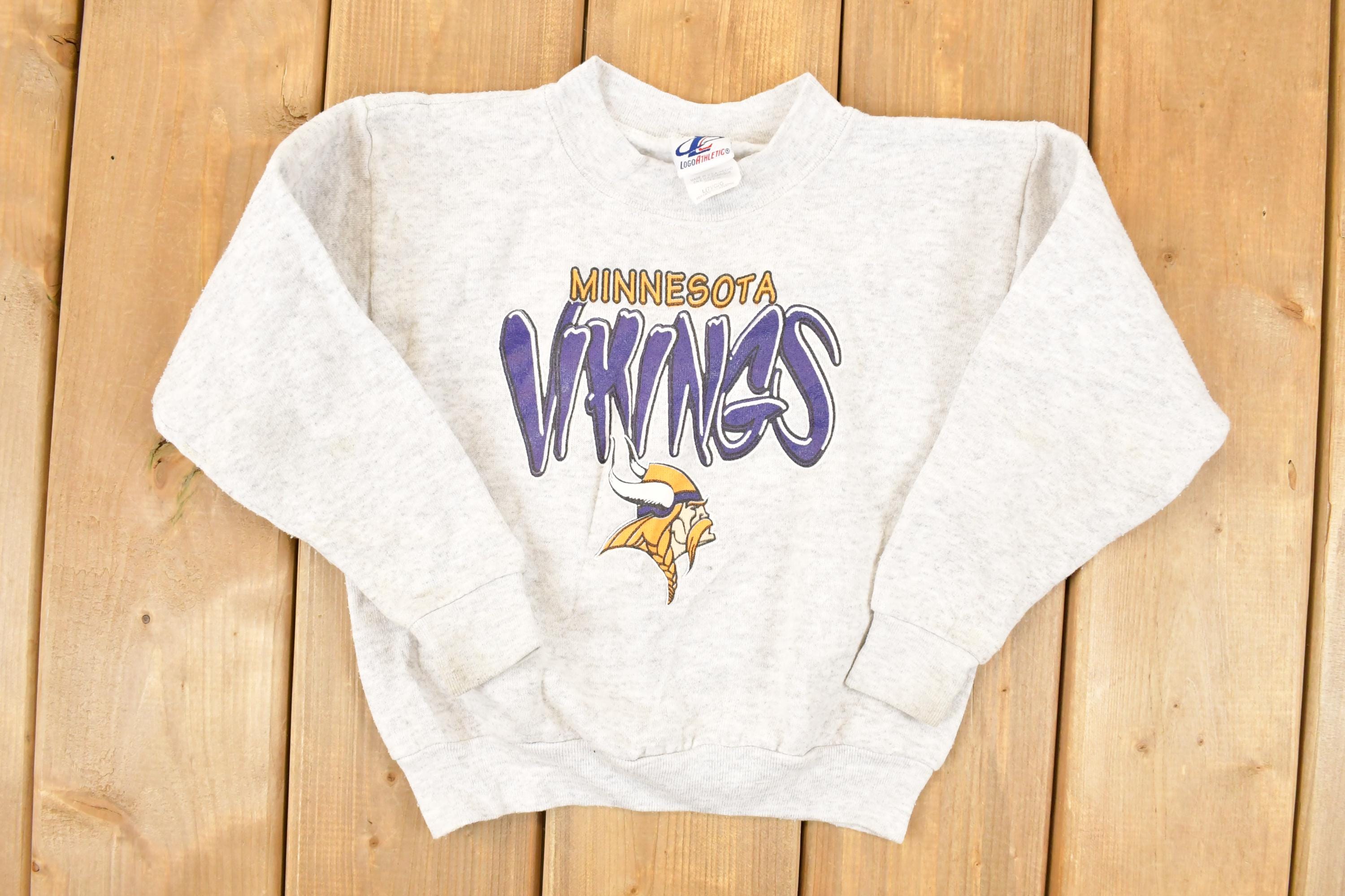 Vintage 1990s Minnesota Vikings Logo Athletic NFL Crewneck Sweatshirt Youth L