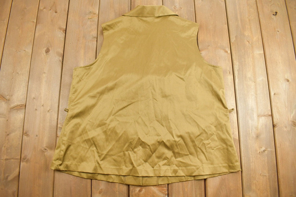 Vintage 1990s Abria By D.P. Altomonte Gold Blank Womens Button Up Vest
