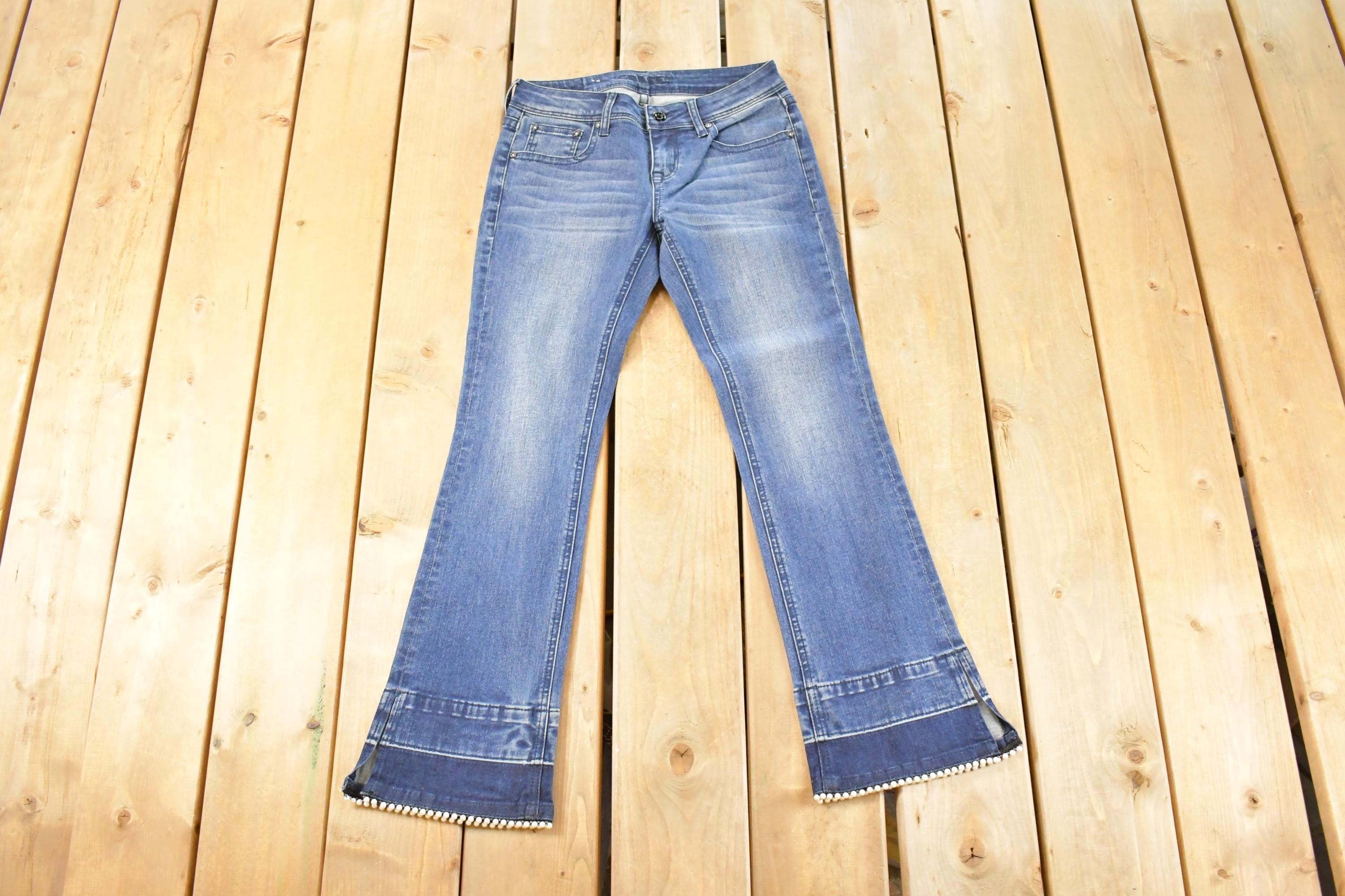Vintage Deadstock Y2K Grace LA Bedazzled Low Rise Jeans Women's Size 26 x 28