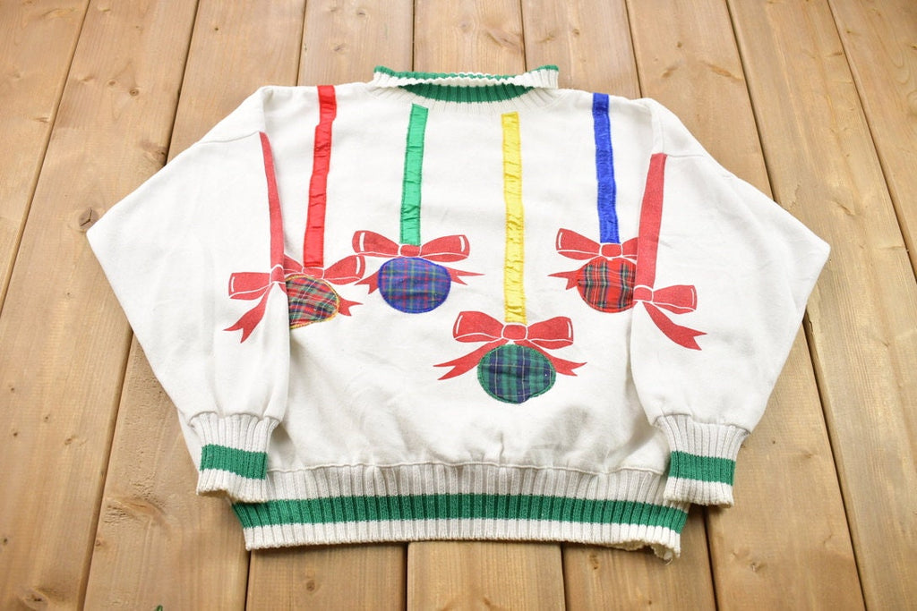 Vintage 1990s Cute Ornaments Boundary Waters Crewneck Sweater