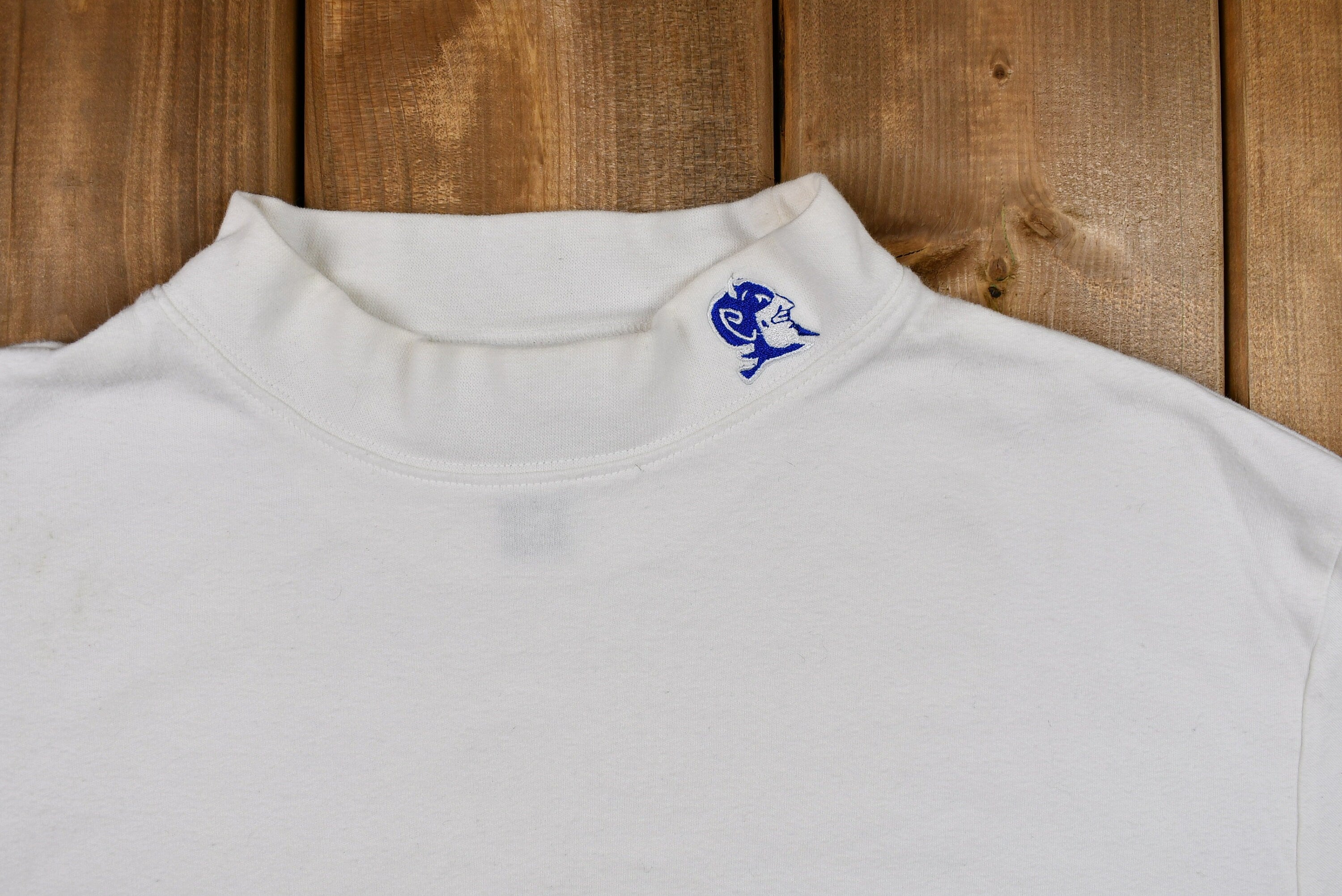 Vintage Duke Blue Devils Embroidered Mock Neck Sweatshirt