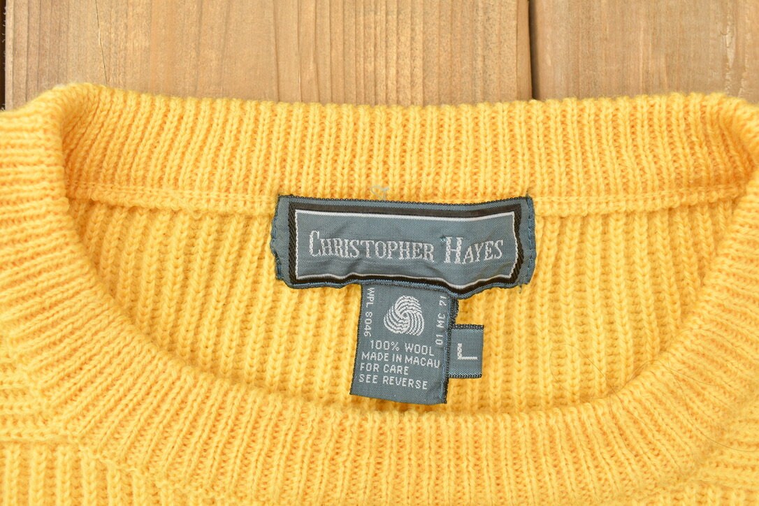 Vintage 1990s Christopher Hayes Knitted Wool Crewneck Sweater