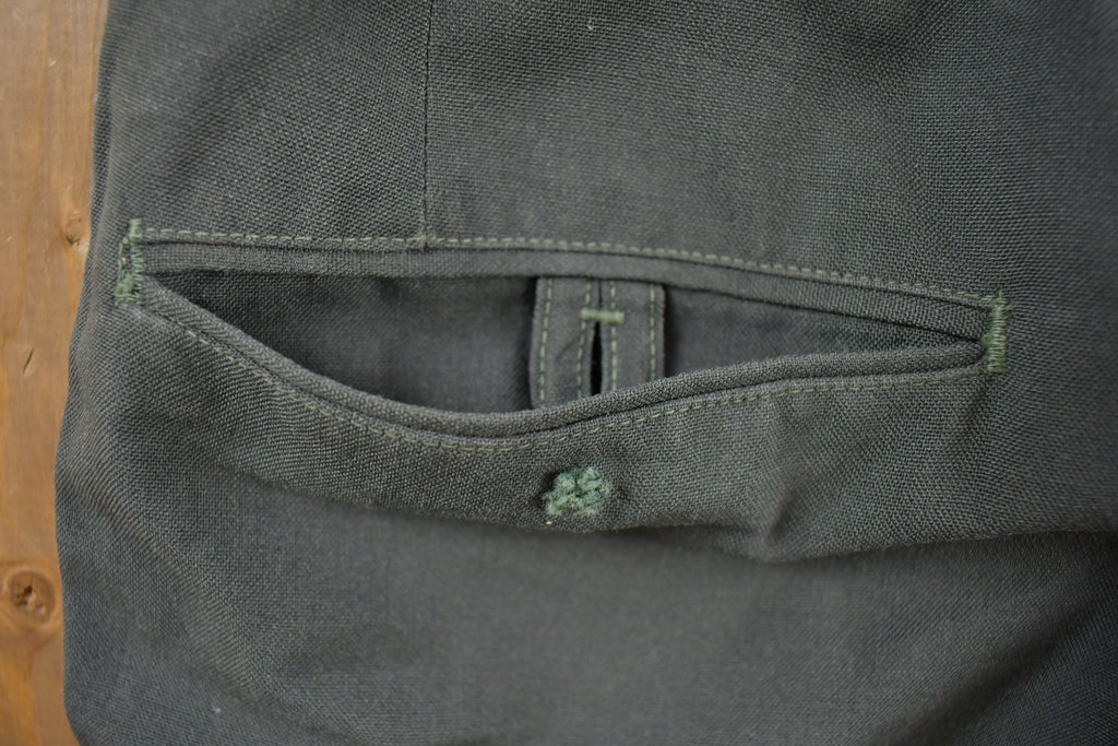 Vintage 1970s Military Wool Trousers with Belt Size 28 x 29