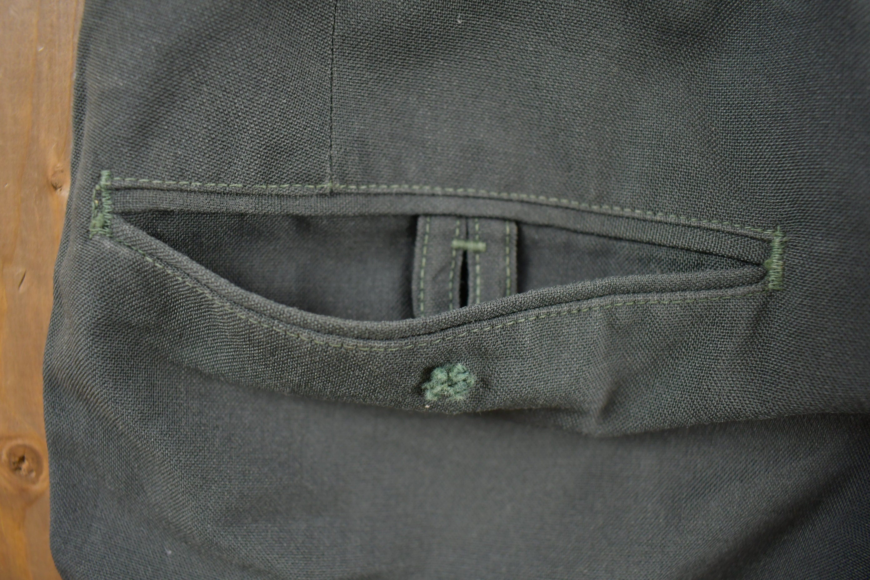 Vintage 1970s Military Wool Trousers with Belt Size 28 x 29