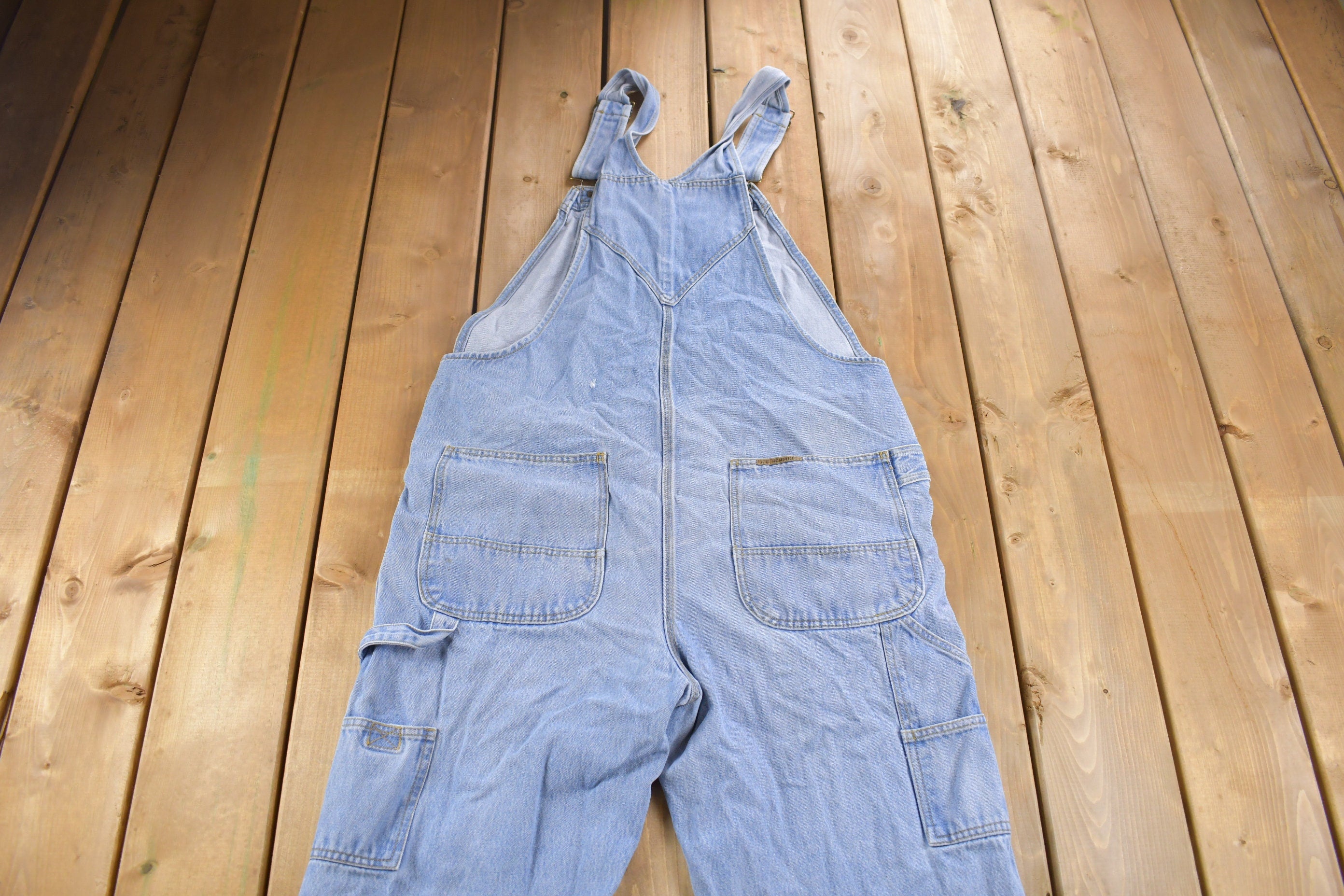 Vintage 1990s C.E. Schmidt Blue Denim Jean Overalls Size 42 x 28