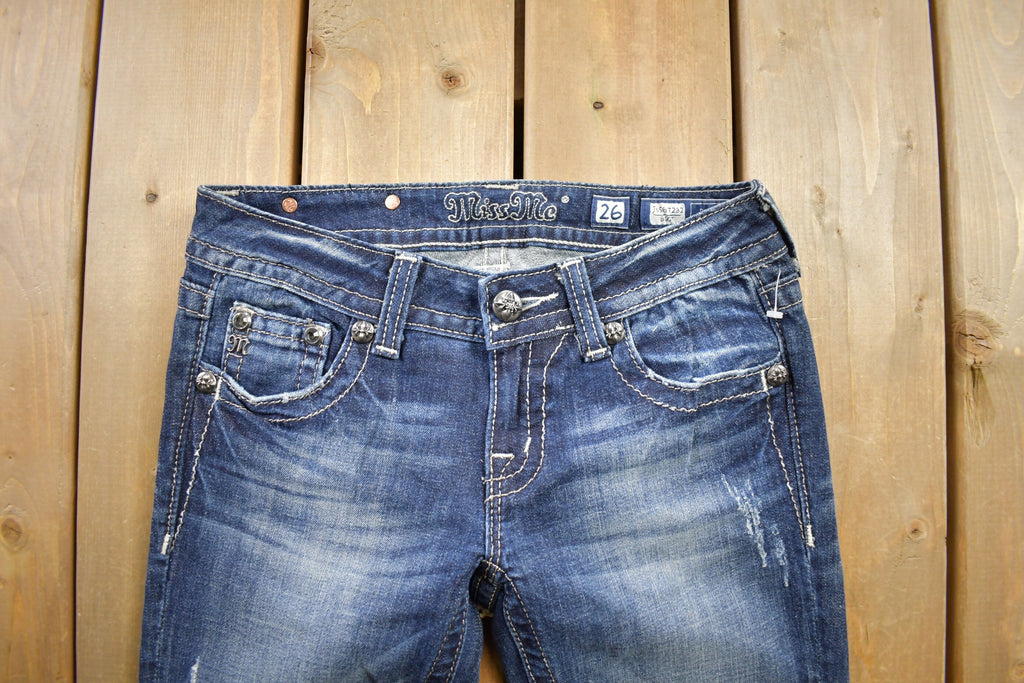 Vintage Y2K Miss Me Bedazzled Low Rise Jeans Size 26x32