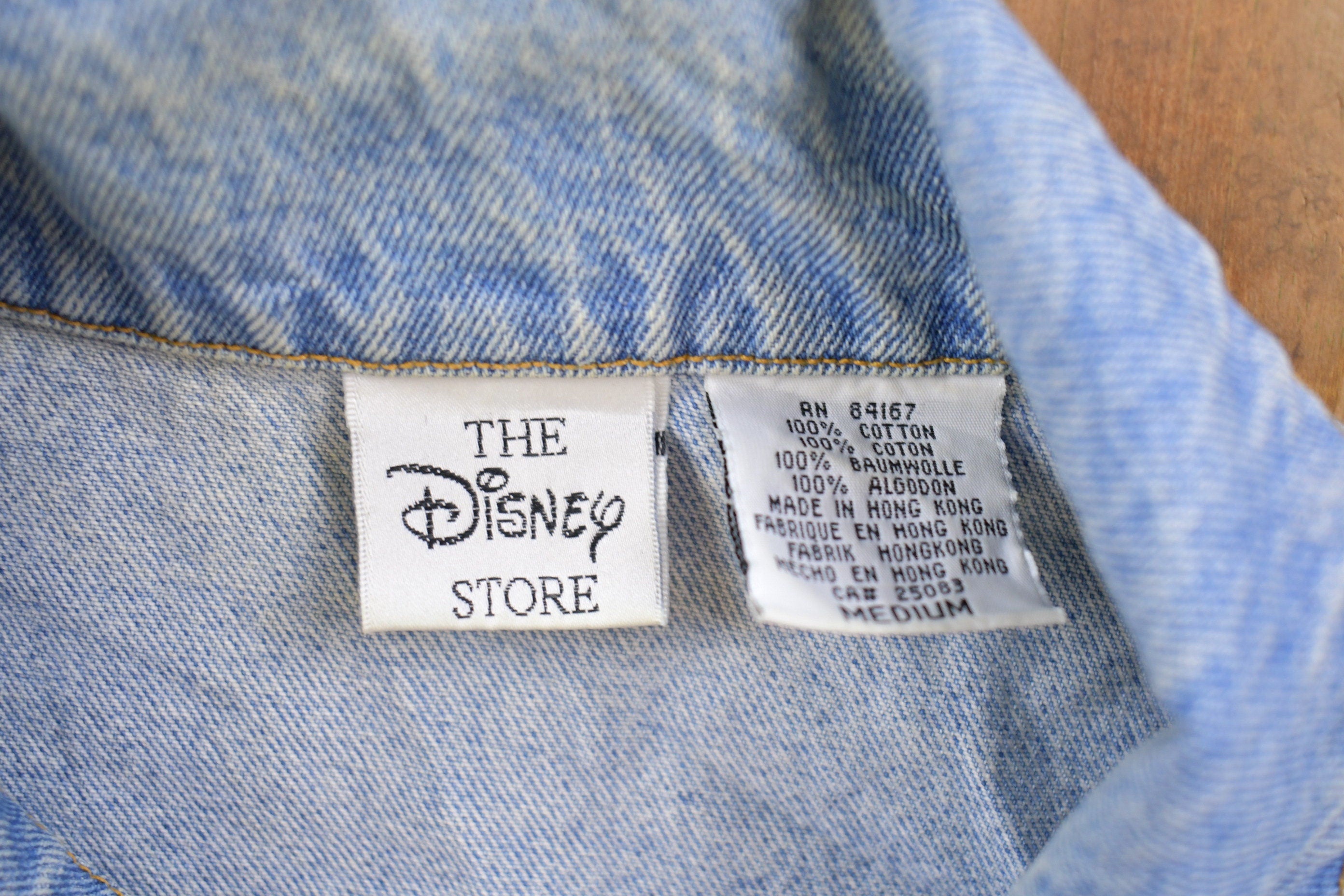 Vintage 1990s Winnie The Pooh Floral Embroidered Denim Jean Jacket