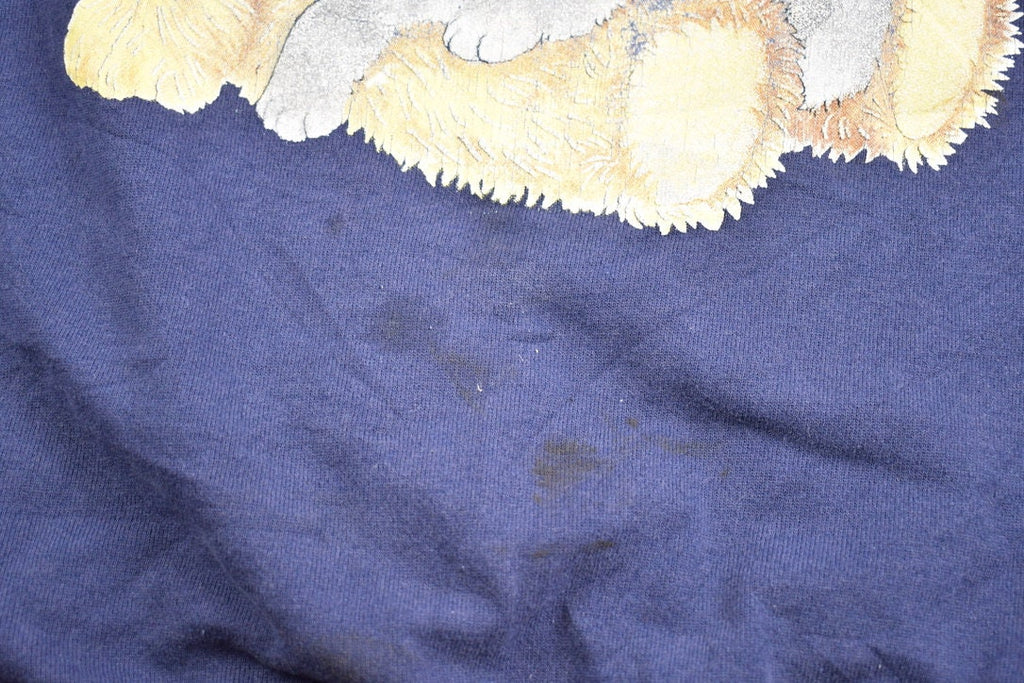 Vintage 1990s Cute Teddy Bear and Kitten Graphic Crewneck
