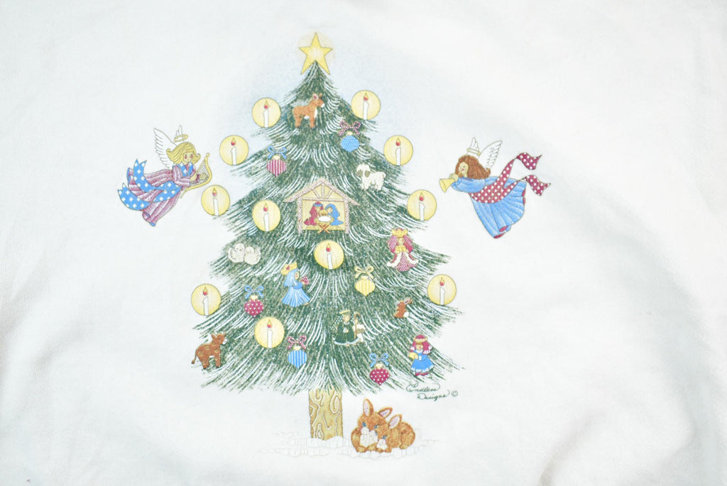 Vintage 1990s Christmas Tree Double Collared Endless Designs Pleasant Shade Cute Crewneck Sweater