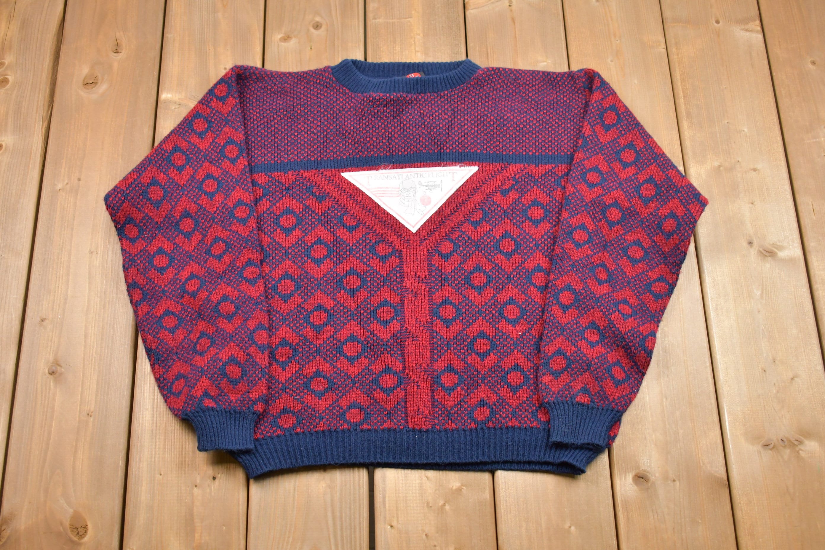 Vintage Knitted Transatlantic Flight Sweater