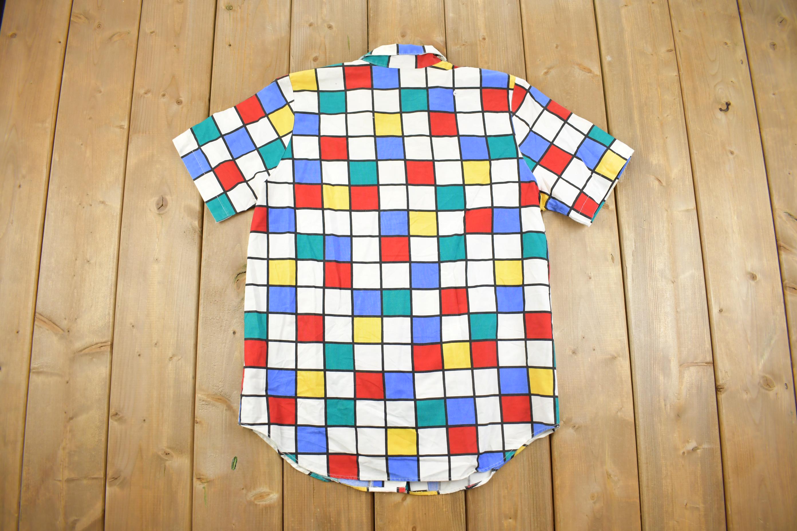 Vintage 1980s Willow Ridge Multi Colored Checkered Button Up Shirt
